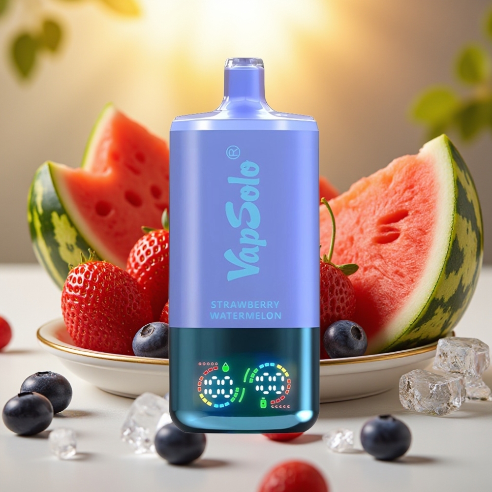 VapSolo Triple 30000 Puffs Fraise Pastèque & Myrtille Glacée - 40ml, 20/50mg/ml, Type-C