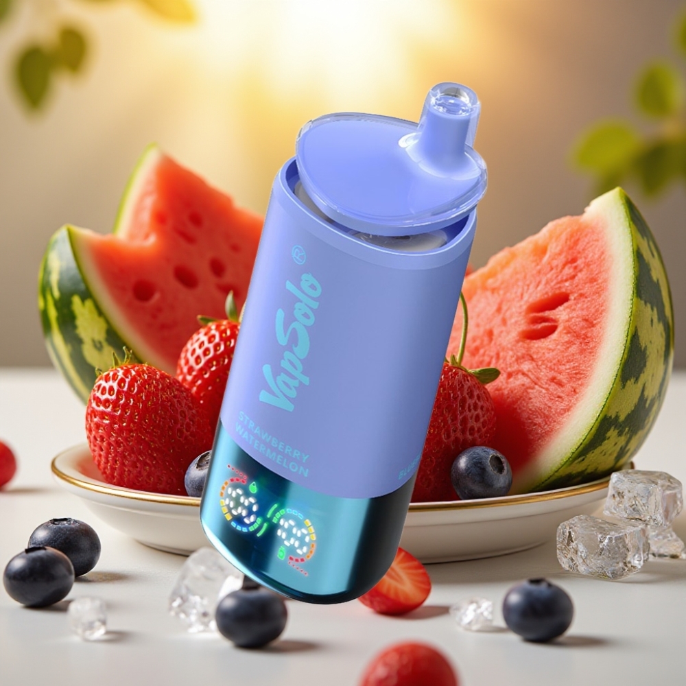VapSolo Triple 30000 Puffs Fraise Pastèque & Myrtille Glacée - 40ml, 20/50mg/ml, Type-C