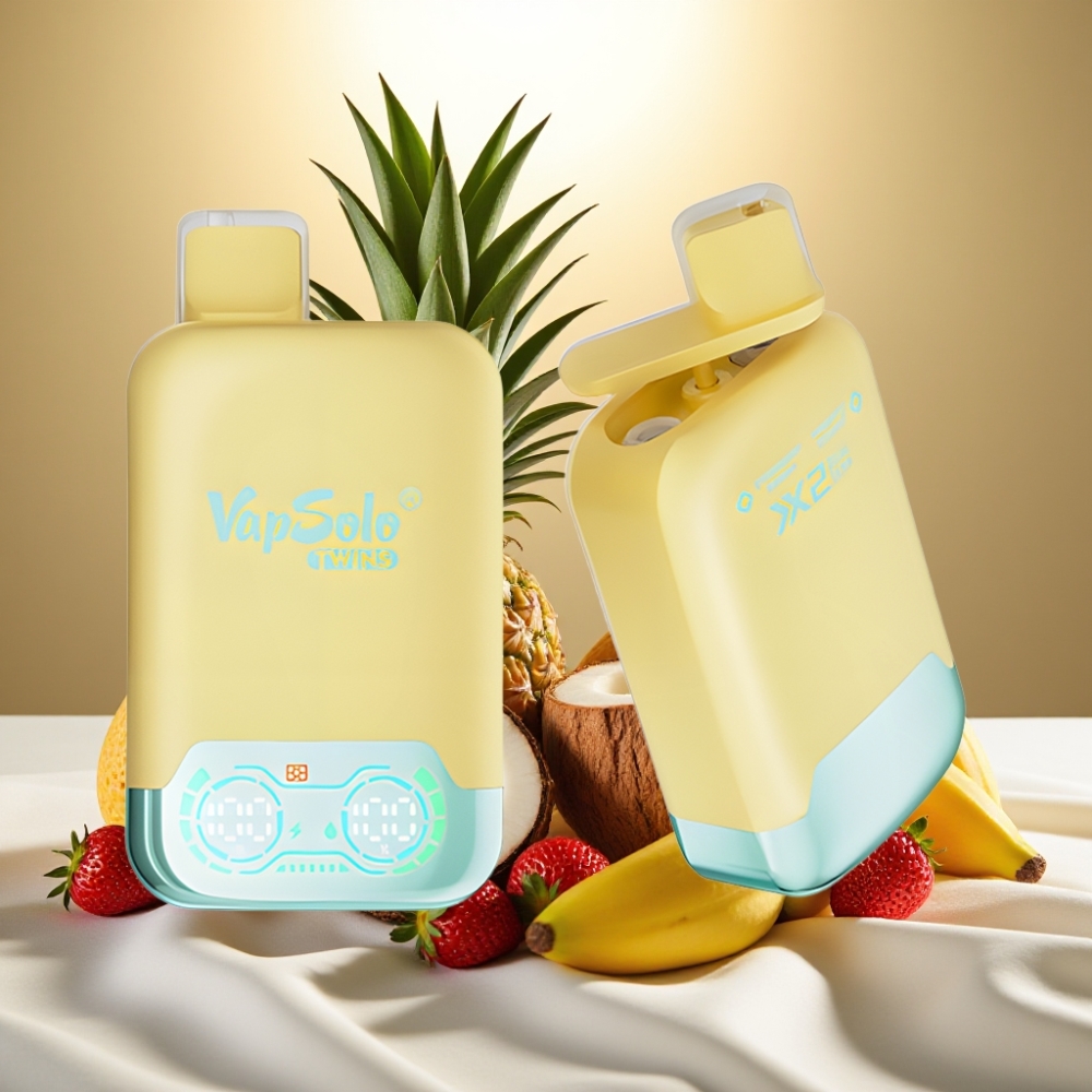 Vapsolo Twins 20000 Puffs Ananas Noix de Coco & Fraise Banane 40ml 50mg/ml Type-C