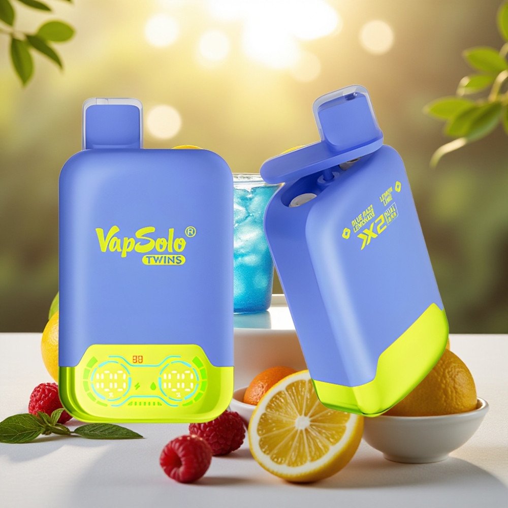 Vapsolo Twins 20000 Puffs Blue Razz Lemonade & Citron Vert - 40ml, 20mg/ml/50mg/ml, Type-C