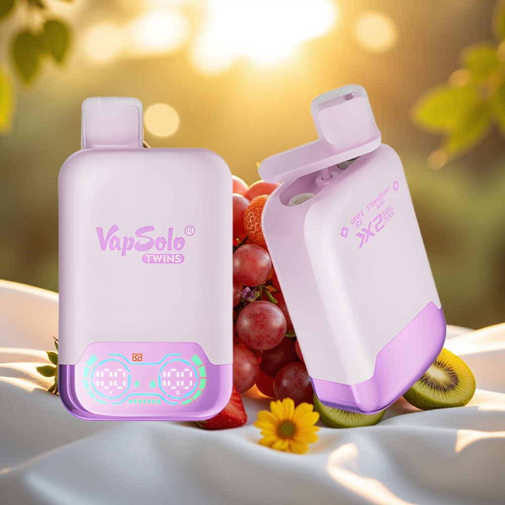 Vapsolo Twins 20000 Puffs Glace Raisin & Fraise Kiwi - 40ml, Type-C