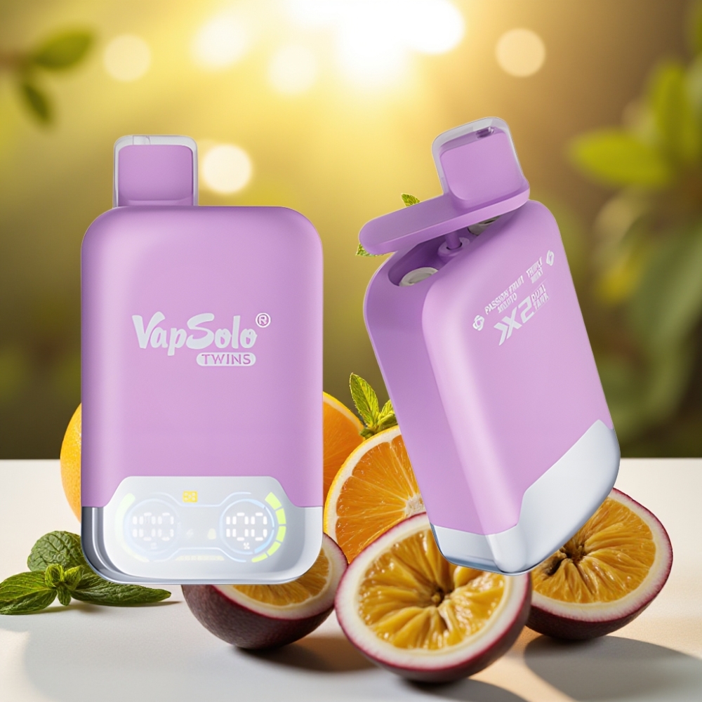 Vapsolo Twins 20000 Puffs Mojito Fruit de la Passion & Triple Menthe - 40ml, 20mg/ml/50mg/ml, Type-C