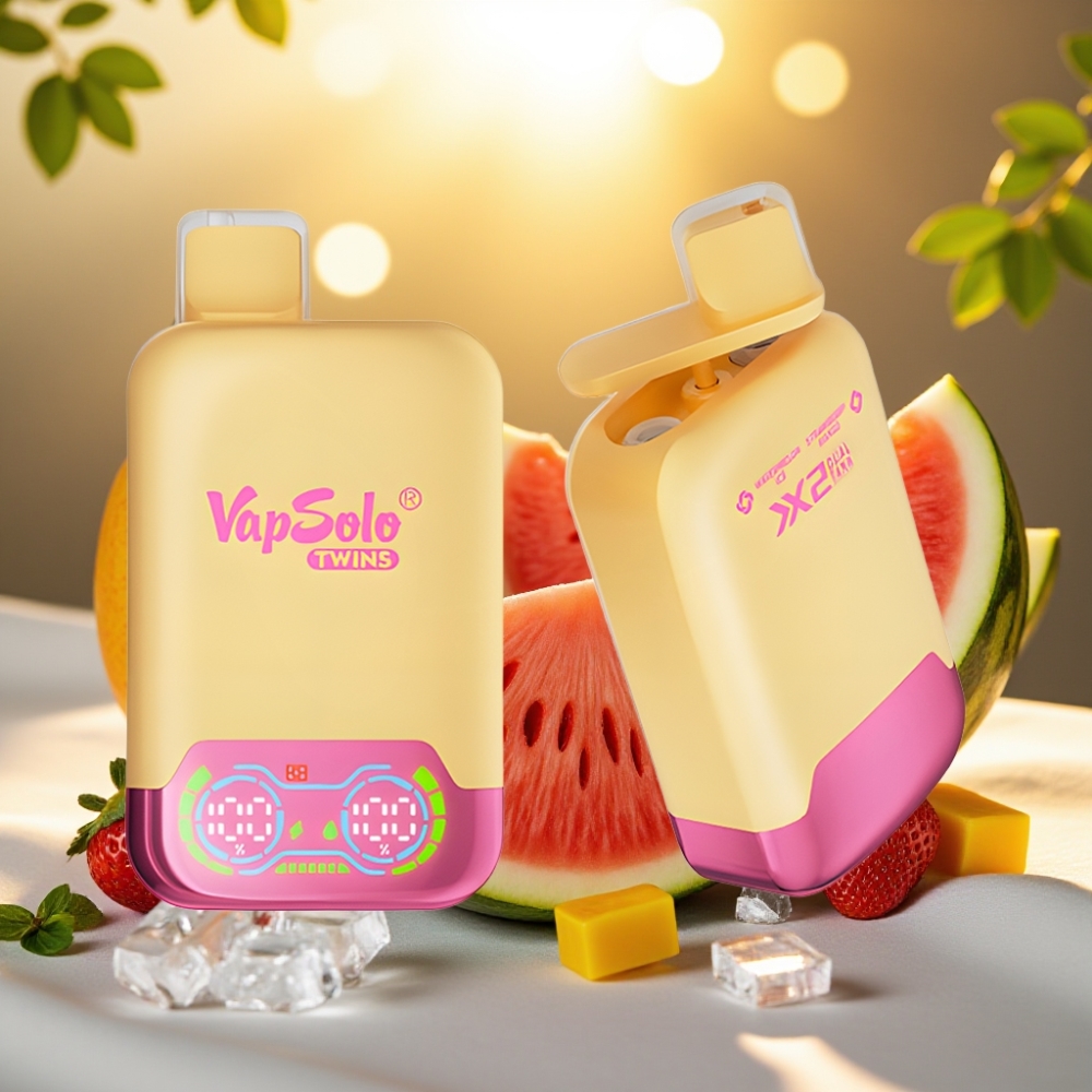 Vapsolo Twins 20000 Puffs - Pastèque Glacée & Fraise Mangue - 40ml - 20mg/ml