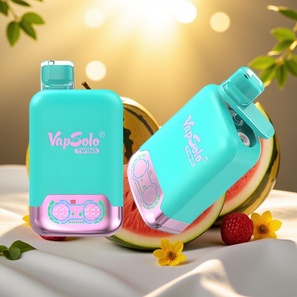 Vapsolo Twins Triple Melon & Framboise Pastèque - 20000 Puffs, 40ml, Type-C