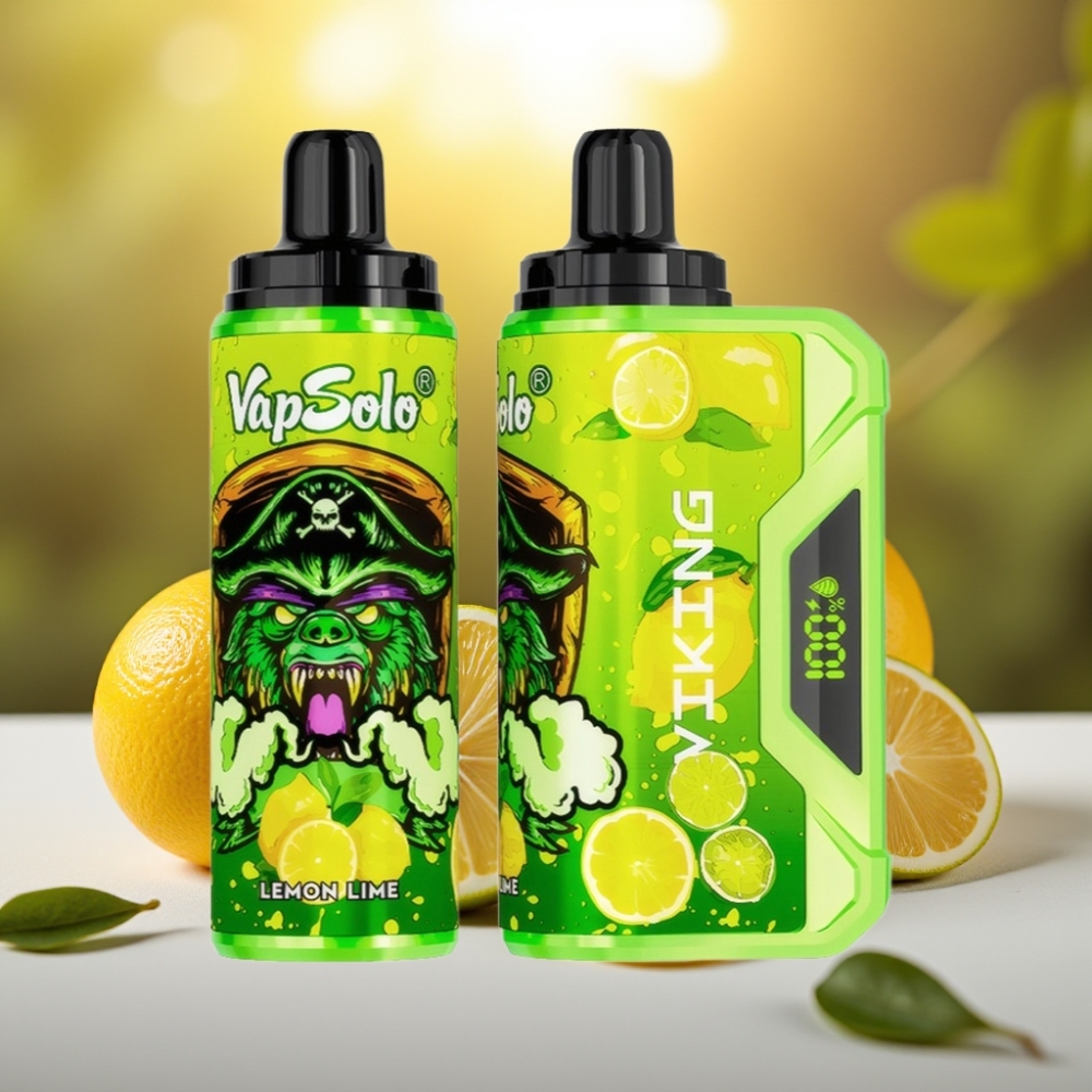 VapSolo VIKING 12000 Puffs Citron Vert – 22ml, 20/50 mg/ml, Type-C