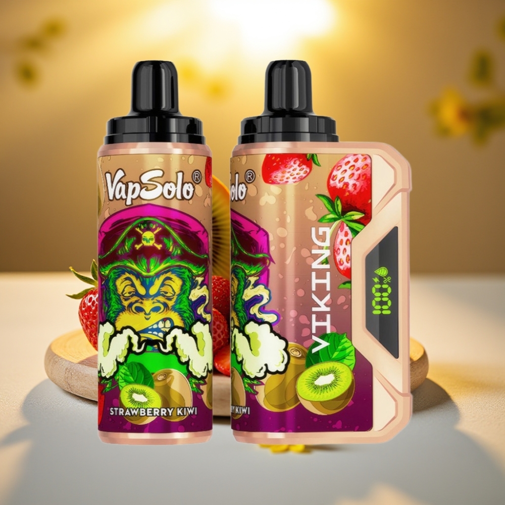 VapSolo VIKING 12000 Puffs Disposable Vape Fraise Kiwi 22ml 20/50mg Type-C