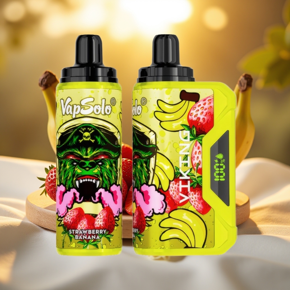 VapSolo VIKING 12000 Puffs Fraise Banane, 22ml, 20/50mg/ml, Type-C