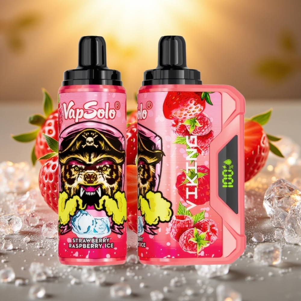 VapSolo VIKING 12000 Puffs Fraise Framboise Glace 22ml 20/50 mg/ml Type-C