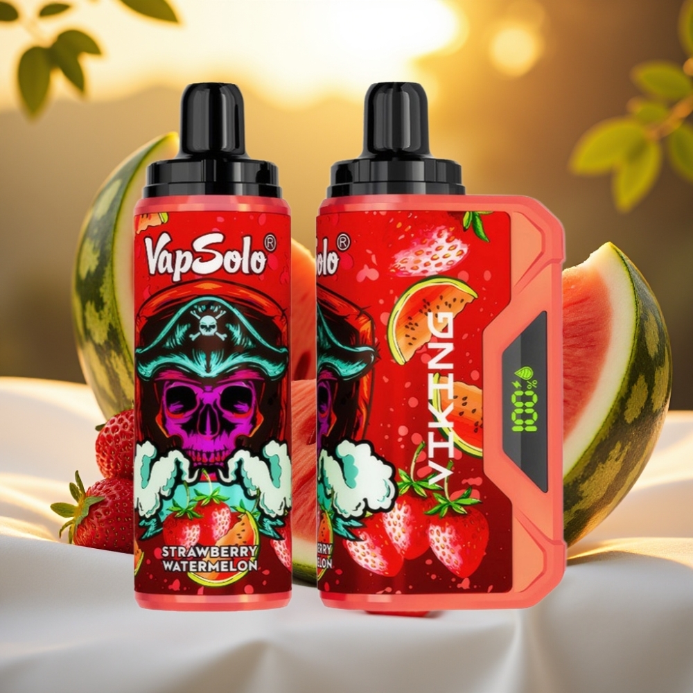 VapSolo VIKING 12000 Puffs Fraise Pastèque 22ml 20/50mg Type-C