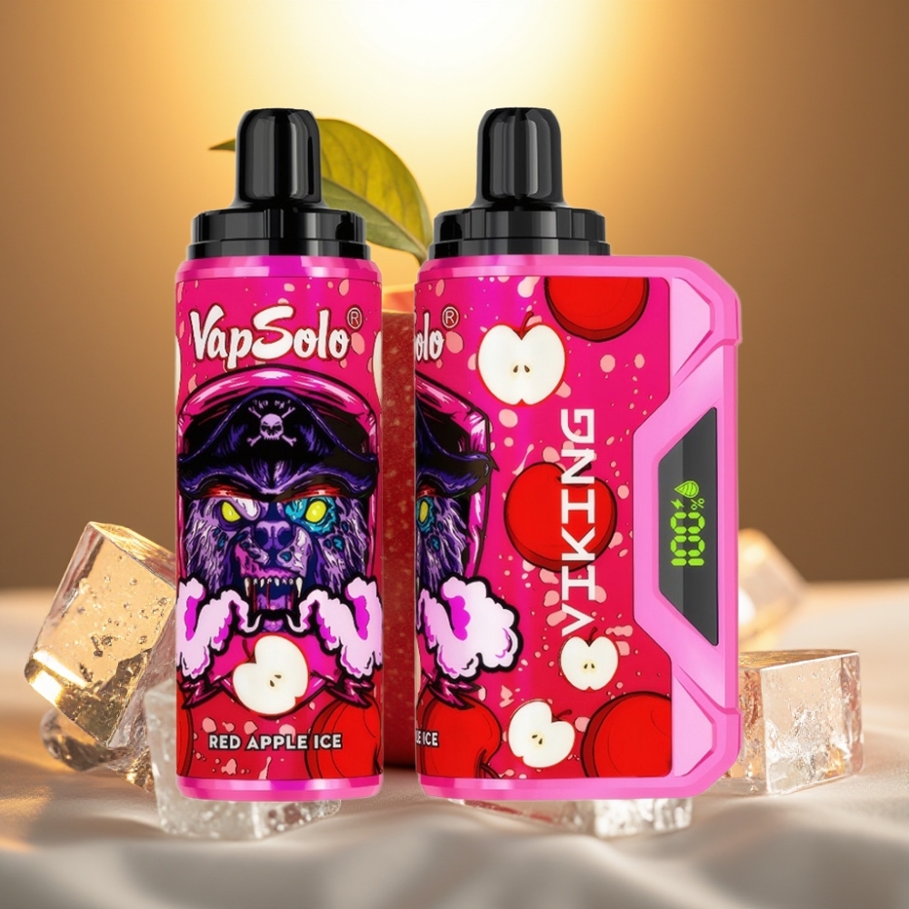 VapSolo VIKING 12000 Puffs Pomme Rouge Glacée 22ml 20/50mg Type-C