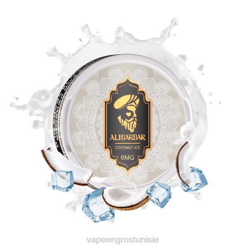 Cigarette Électronique Jetable Prix - Glace à la noix de coco NHPL69 ALIBARBAR pochette de nicotine