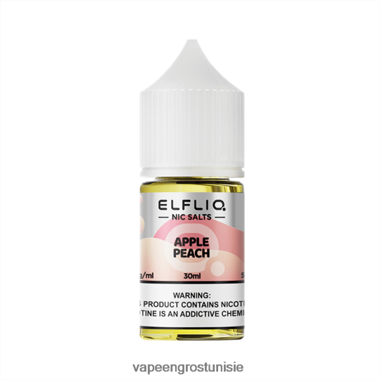 Cigarette Électronique Jetable - ELFBAR ELFLIQ nic sel 30ml pêche à la pomme 4T200N7