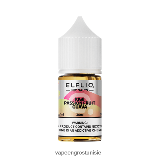 Cigarette Électronique Jetable Tunisie - ELFBAR ELFLIQ nic sel 30ml Kiwi Passion Fruit Goyave 4T200N20