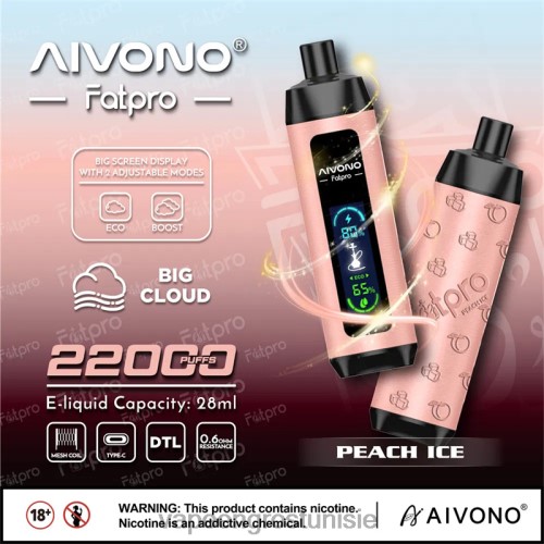 Cigarette Électronique Prix - Aivono Fatpro 22000 glace à la pêche 2D6865