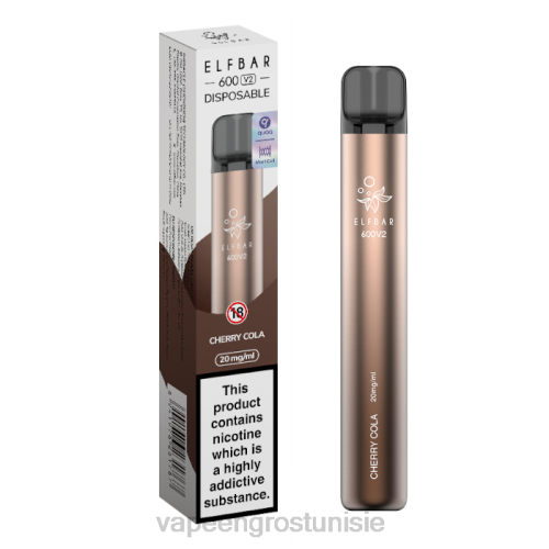 Cigarette Électronique Jetable Tunisie - cola aux cerises NHPL280 ELFBAR 600V2 20mg