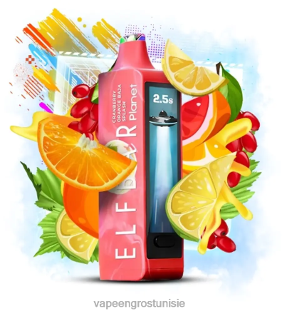 Cigarette Électronique Jetable Tunisie - Elf Bar Planet 25000 éclaboussure de baja à l'orange et aux canneberges 868N030