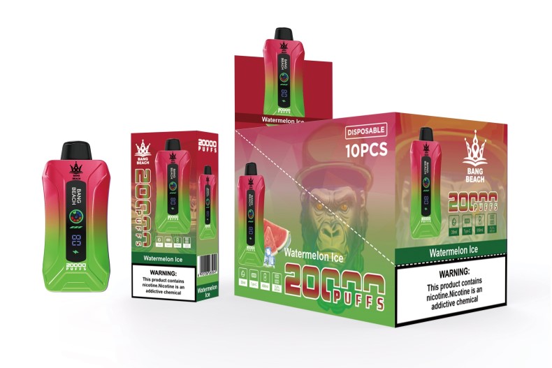 Cigarette Électronique Jetable - Bang Beach Vape à écran intelligent de 20 000 bouffées glace à la pastèque LV0DLZ7