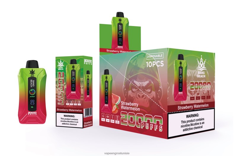 Vapoteuse En Gros - Bang Beach Vape à écran intelligent de 20 000 bouffées pastèque fraise LV0DLZ3