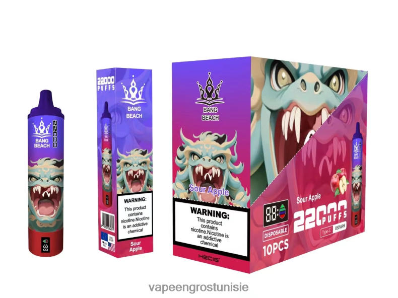 Vapoteuse En Gros - Bang Beach Écran intelligent de 22 000 bouffées pomme aigre LV0DLZ13