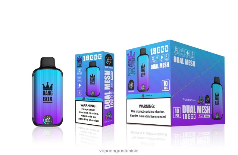 Cigarette Électronique Jetable - Bang Box 18000 bouffées glace aux trois baies LV0DLZ95