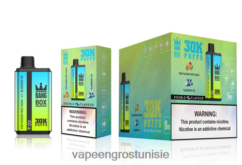 Cigarette Électronique Jetable - Bang Box 30 000 bouffées double saveurs glace kiwi passion goyave & myrtille LV0DLZ65