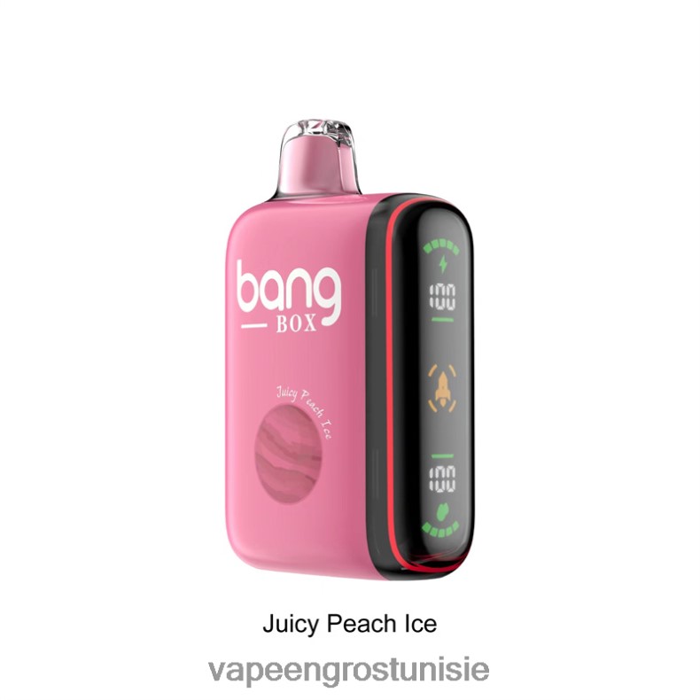 Cigarette Électronique Jetable Prix - Bang Box Affichage de puissance intelligent de 9 000 à 18 000 bouffées glace à la pêche juteuse LV0DLZ29