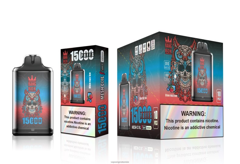 Cigarette Électronique Jetable Tunisie - Bang Box s1-15000 bouffées glace bleue LV0DLZ108