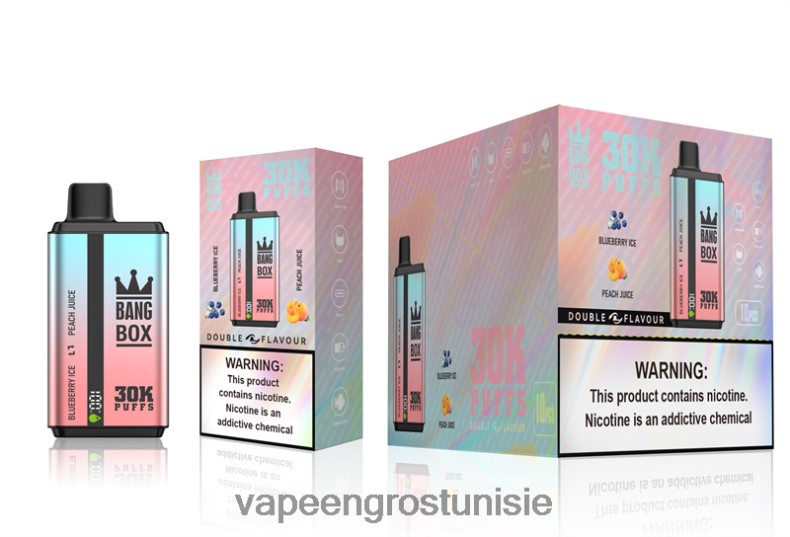 Cigarette Électronique Prix - Bang Box 30 000 bouffées double saveurs glace aux myrtilles et jus de pêche LV0DLZ63