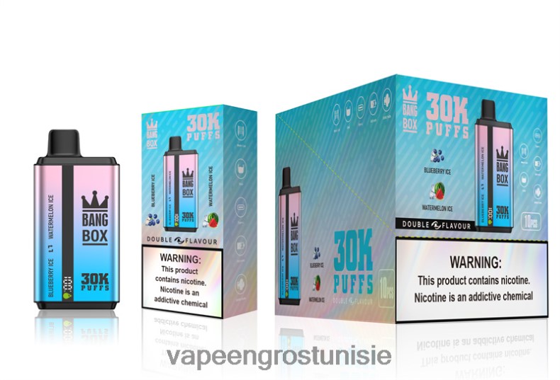 Vape En Gros - Bang Box 30 000 bouffées double saveurs glace aux myrtilles et glace à la pastèque LV0DLZ69
