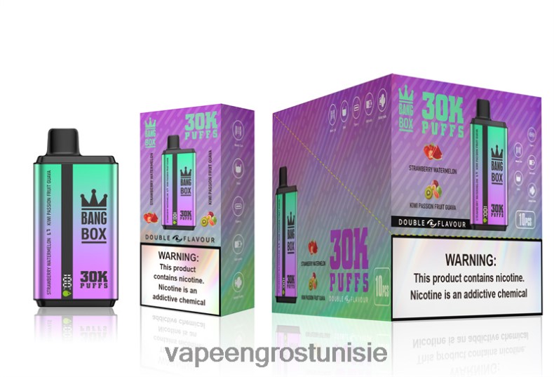 Vape En Gros Tunisie - Bang Box 30 000 bouffées double saveurs fraise pastèque & kiwi fruit de la passion goyave LV0DLZ70