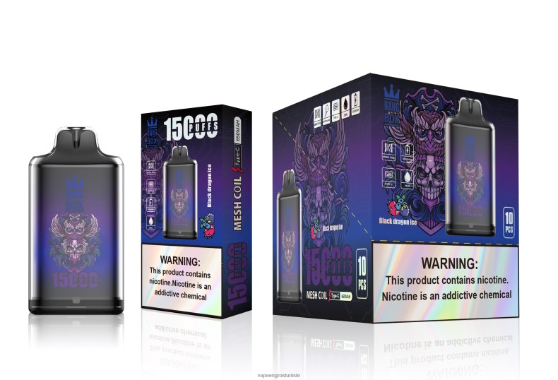 Vape En Gros Tunisie - Bang Box s1-15000 bouffées glace de dragon noir LV0DLZ110