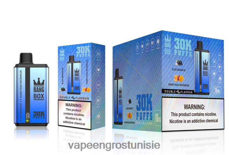 Vapoteuse En Gros - Bang Box 30 000 bouffées double saveurs glace de dragon noir et pastèque à la mangue et à la pêche LV0DLZ71