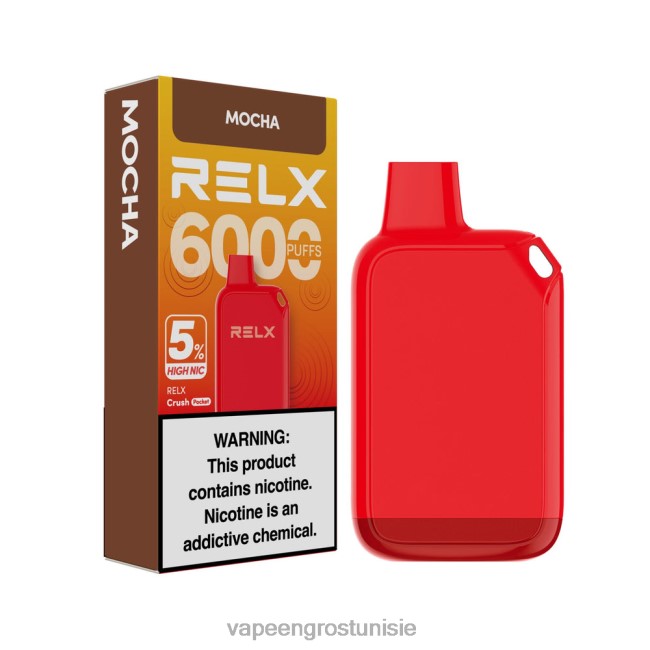 Cigarette Électronique Prix - RELX Crush Pocket 6000 5 % de nic élevé moka 2B62N25