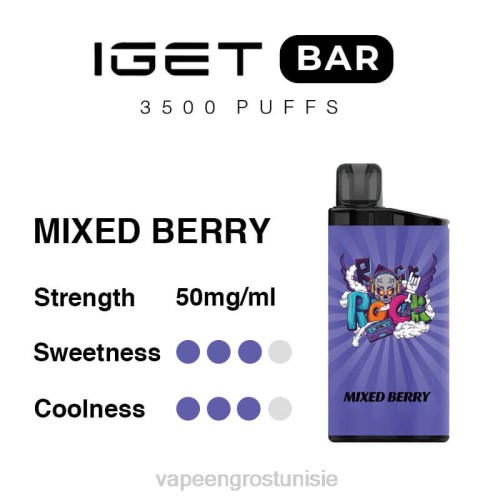 Cigarette Electronique Grossiste - baies mélangées NHPL94 IGET BAR 3500 5% de nicotine