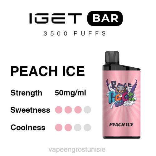 Cigarette Électronique Prix - glace à la pêche NHPL95 IGET BAR 3500 5% de nicotine