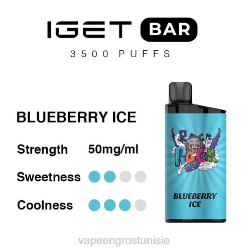 Cigarette Électronique Tunisie - glace aux myrtilles NHPL98 IGET BAR 3500 5% de nicotine