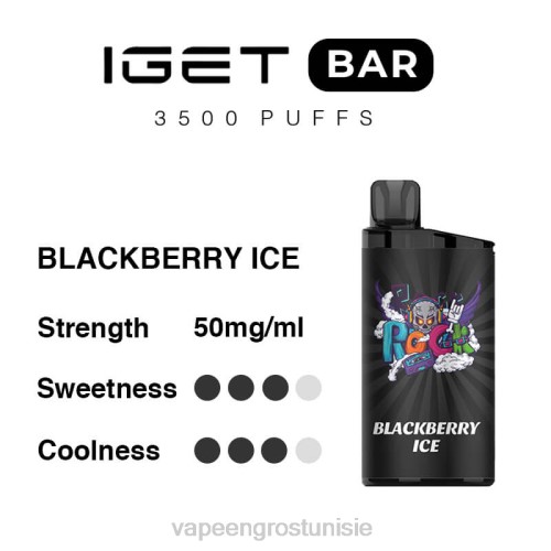 Vape En Gros - glace aux mûres NHPL91 IGET BAR 3500 5% de nicotine