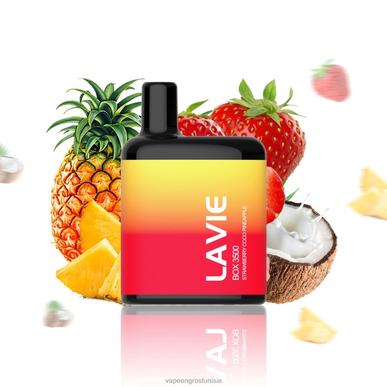 Cigarette Électronique Jetable - LAVIE BOX 3500 bouffées 80XZV207 fraise coco ananas