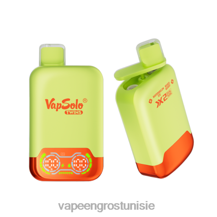 Cigarette Électronique Tunisie - Vapsolo TWINS vape jetable glace à la pastèque et mélange de baies 6N6RB128