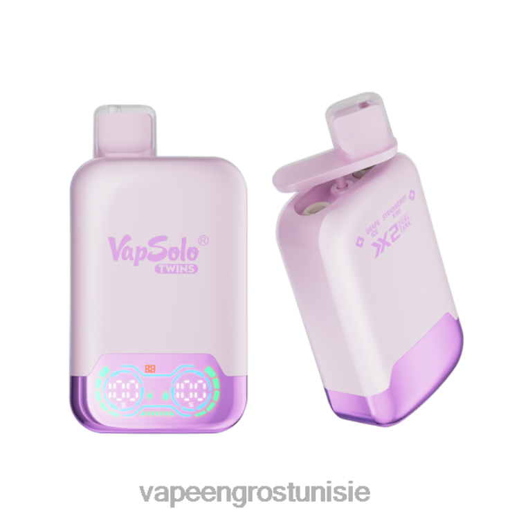 Vape En Gros Tunisie - Vapsolo TWINS vape jetable glace aux raisins & fraise kiwi 6N6RB122