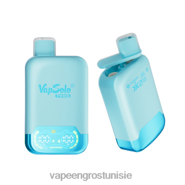 Vape En Gros - Vapsolo TWINS vape jetable glace aux myrtilles et cerise pétillante 6N6RB121